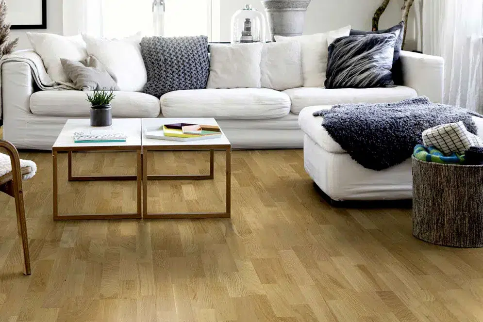 For a room that is stylish and easy to clean, consider laminate flooring